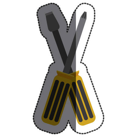 Screwdriver icon. Construction tool repair work and restoration theme. Isolated design. Vector illustrationのイラスト素材