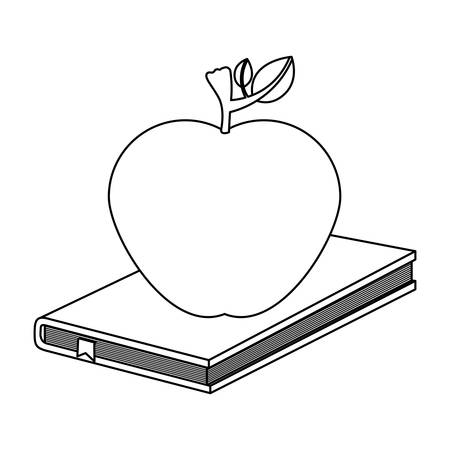 Book and apple icon. Education literature read and library theme. Isolated design. Vector illustrationのイラスト素材