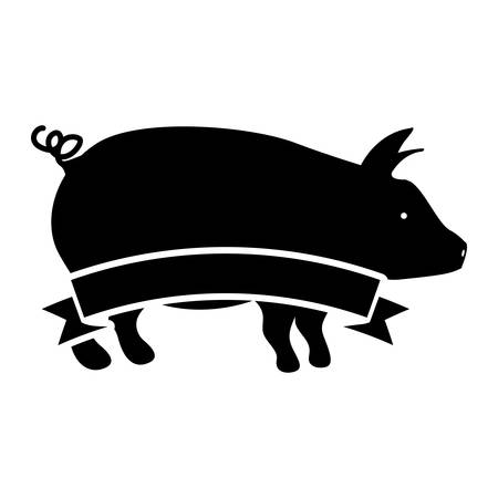 Pork icon. Animal farm life nature and fauna theme. Isolated design. Vector illustrationのイラスト素材