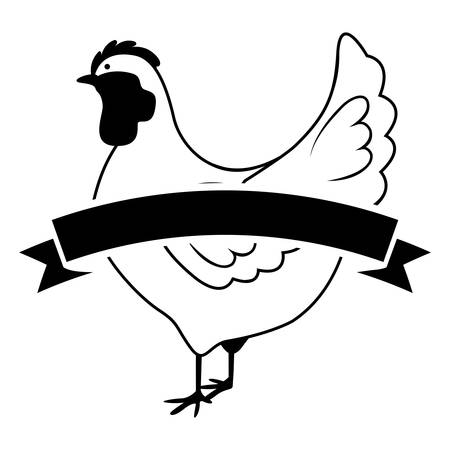 Chicken icon. Animal farm life nature and fauna theme. Isolated design. Vector illustrationのイラスト素材