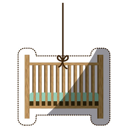 Baby cradle icon. Object childhood infant birth and decoration theme. Isolated design. Vector illustrationのイラスト素材