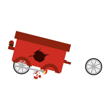 Toy cart damaged icon. Childhood play fun cartoon and game theme. Isolated design. Vector illustrationのイラスト素材