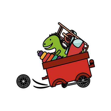 Toy cart damaged icon. Childhood play fun cartoon and game theme. Isolated design. Vector illustrationのイラスト素材