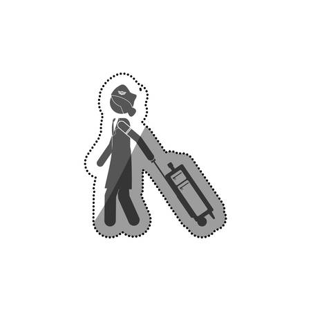 Pictogram stewardess icon. Airport travel trip and tourism theme. Isolated design. Vector illustrationのイラスト素材