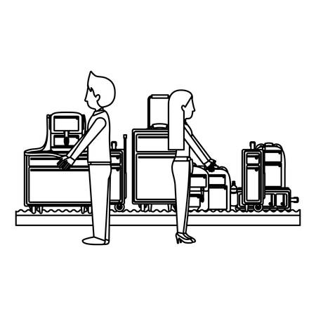 Passenger and baggage icon. Airport travel trip and tourism theme. Isolated design. Vector illustrationのイラスト素材