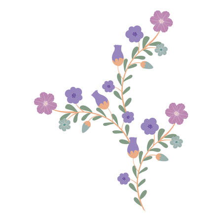 Flowers icon. Decoration plant garden ornament and nature theme. Isolated design. Vector illustrationのイラスト素材