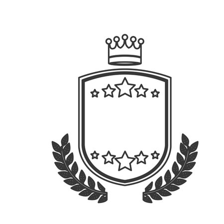 label with star and wreath icon. Banner product decoration and emblem theme. Isolated design. Vector illustrationのイラスト素材