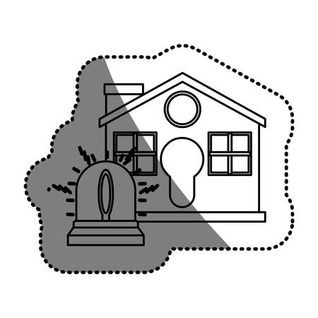 House and alarm icon. Insurance security protection and safety theme. Isolated design. Vector illustrationのイラスト素材