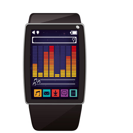 Smart watch icon. App media wearable technology and gadget theme. Isolated design. Vector illustrationのイラスト素材