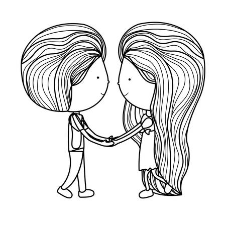 Girl and boy cartoon  icon. Couple relationship family love and romance theme. Isolated design. Vector illustrationのイラスト素材
