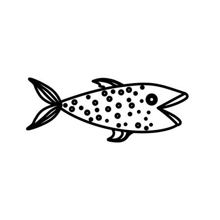 Fish icon. Animal sea life ecosystem and fauna theme. Isolated design. Vector illustrationのイラスト素材
