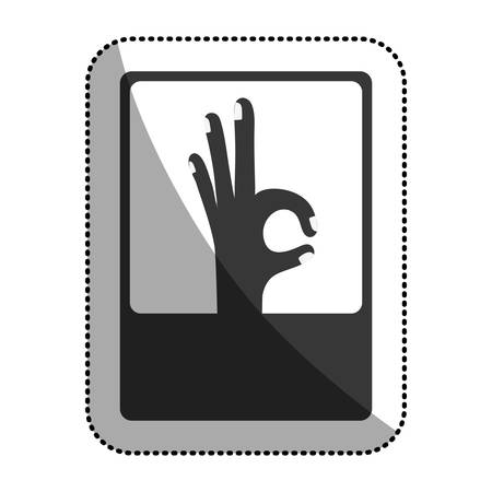 Human hand icon. Finger gesture palm and communication theme. Isolated design. Vector illustrationのイラスト素材