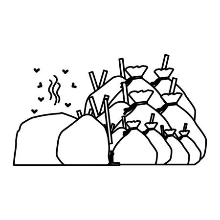 Trash icon. Ecology save environmental and care theme. Isolated design. Vector illustrationのイラスト素材