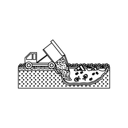 Truck icon. Pollution environment and ecology  theme. Isolated design. Vector illustrationのイラスト素材