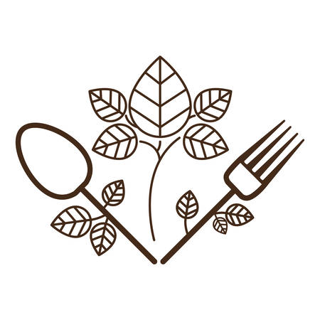 Spoon and fork icon. Cutlery dishware tool and utensil theme. Isolated design. Vector illustrationのイラスト素材