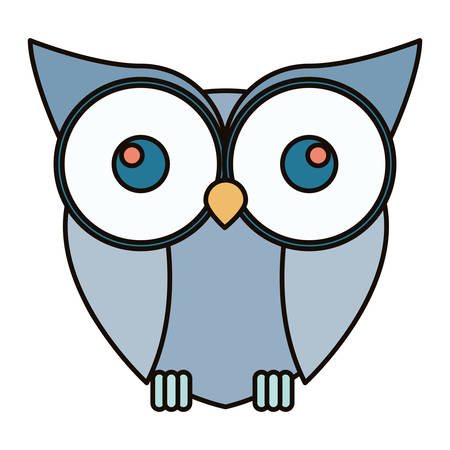 Owl cartoon icon. Bird animal and nature theme. Isolated design. Vector illustrationのイラスト素材