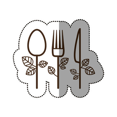 Spoon knife and fork icon. Cutlery dishware tool and utensil theme. Isolated design. Vector illustrationのイラスト素材