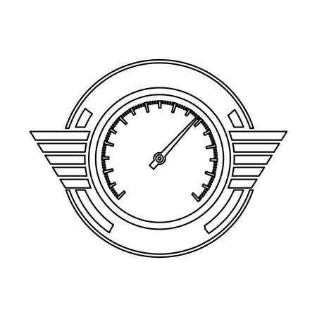 silhouette speedometer prize in monochrome vector illustrationのイラスト素材