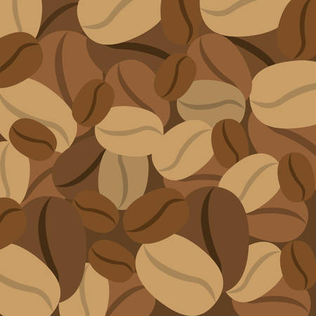 silhouette pattern with coffee grains vector illustrationのイラスト素材