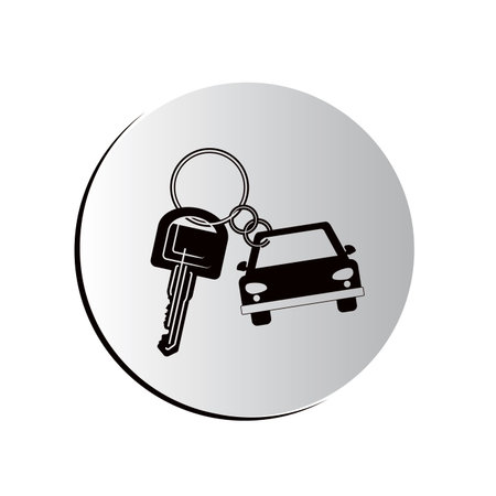 degraded button car shaped keychain icon vector illustrationのイラスト素材