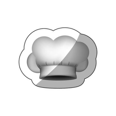 realistic silhouette sticker of chefs hat shading vector illustrationのイラスト素材