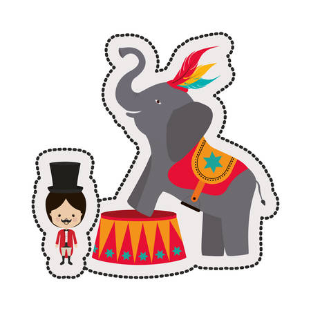 Circus tamer cartoon icon vector illustration graphic designのイラスト素材