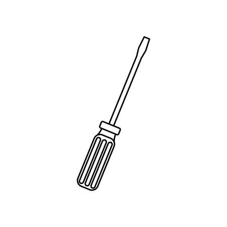 contour line monochrome with screwdriver vector illustrationのイラスト素材