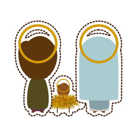 Christmas manger concept icon vector illustration graphic designのイラスト素材
