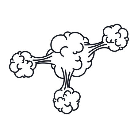 contour explosion steam cloud with cumulus vector illustrationのイラスト素材