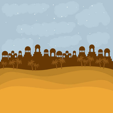 color background in sunset desert of bethlehem vector illustrationのイラスト素材