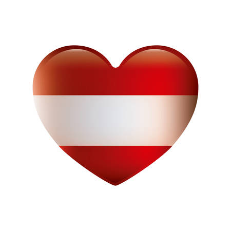 color silhouette with flag of austria in heart shape vector illustrationのイラスト素材