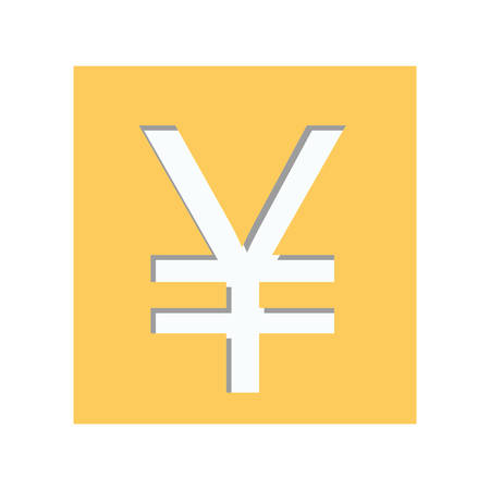 yellow square shape with currency symbol of china vector illustrationのイラスト素材