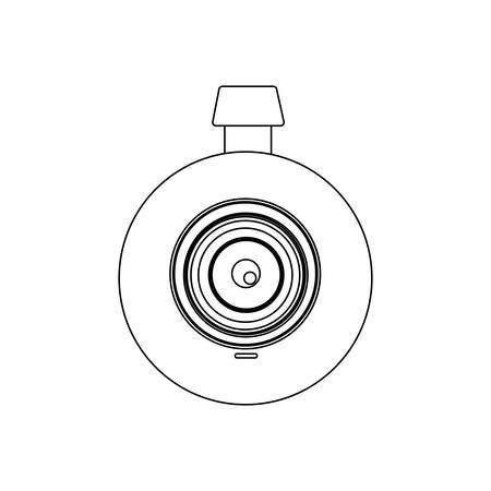 monochrome contour with digital camera lens vector illustrationのイラスト素材