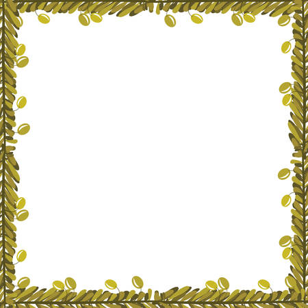 Frame ornament with olives and leaves icon vector illustration graphic designのイラスト素材