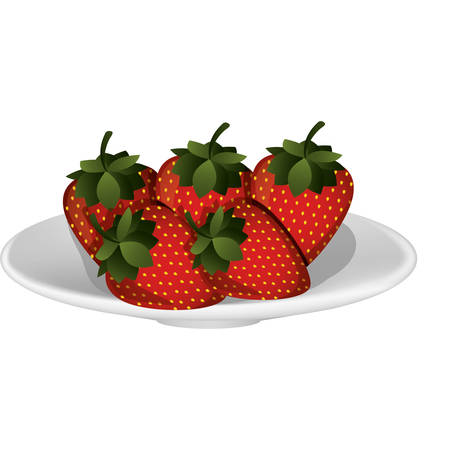Delicious strawberries fruits vector illustration graphic designのイラスト素材