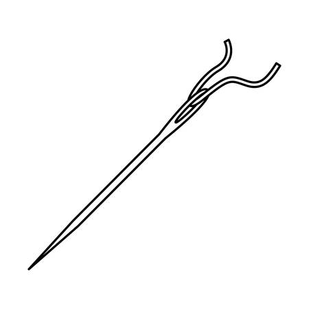 monochrome contour with sewing needle vector illustrationのイラスト素材