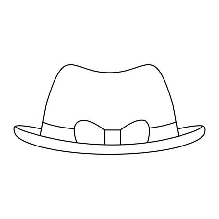 silhouette lace hat with bow retro design vector illustrationのイラスト素材