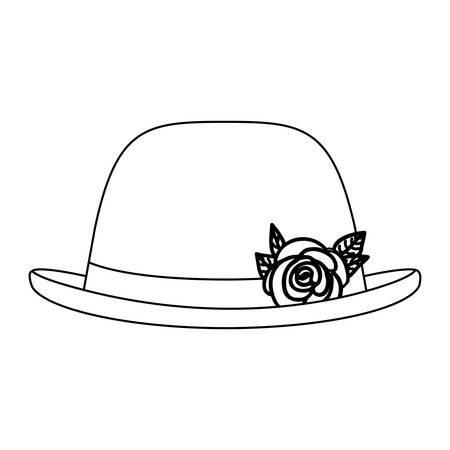 silhouette lace hat roses bowler retro design . Vector illustrationのイラスト素材