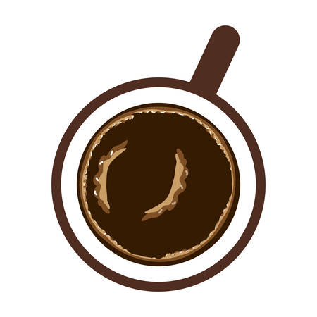 realistic coffee cup top view drink icon vector illustrationのイラスト素材
