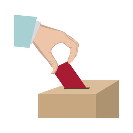 vote in hand and urn vector illustrationのイラスト素材