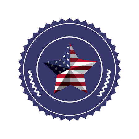stamp with united states flag in shape star in 3d vector illustrationのイラスト素材