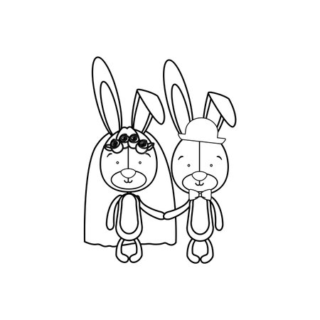 rabbits married icon image, vector illustration designのイラスト素材