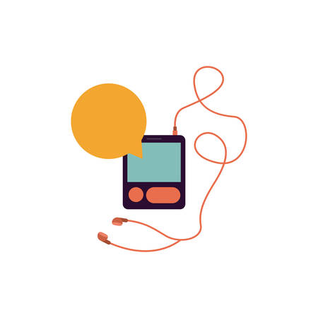 music player headphones bubble icon, vector illustration imageのイラスト素材