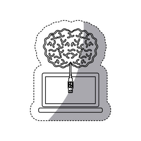 brain hosting data icon stock, vector illustration image desingのイラスト素材