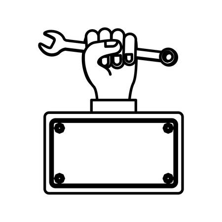 wrench in the hand icon stock, vector illustration designのイラスト素材
