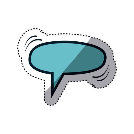 blue sticker ellipse shape dialog box vector illustrationのイラスト素材