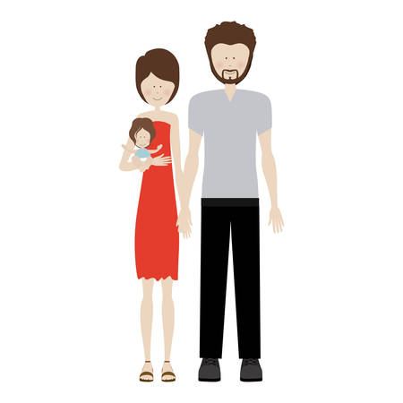 people couple with their children icon, vector illustration imageのイラスト素材