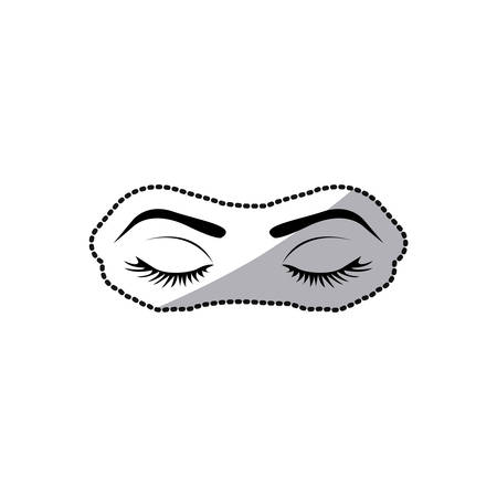 sticker silhouette woman with closed eyes vector illustrationのイラスト素材