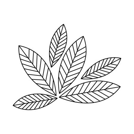 silhouette leaves with ramifications icon vector illustrationのイラスト素材