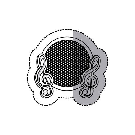 emblem music symbol icon image, vector illustrationのイラスト素材